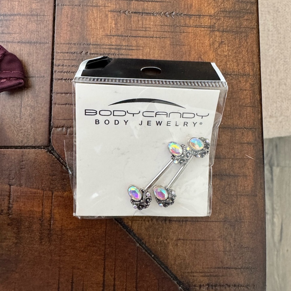 Body Candy Silver and Iridescent Barbells